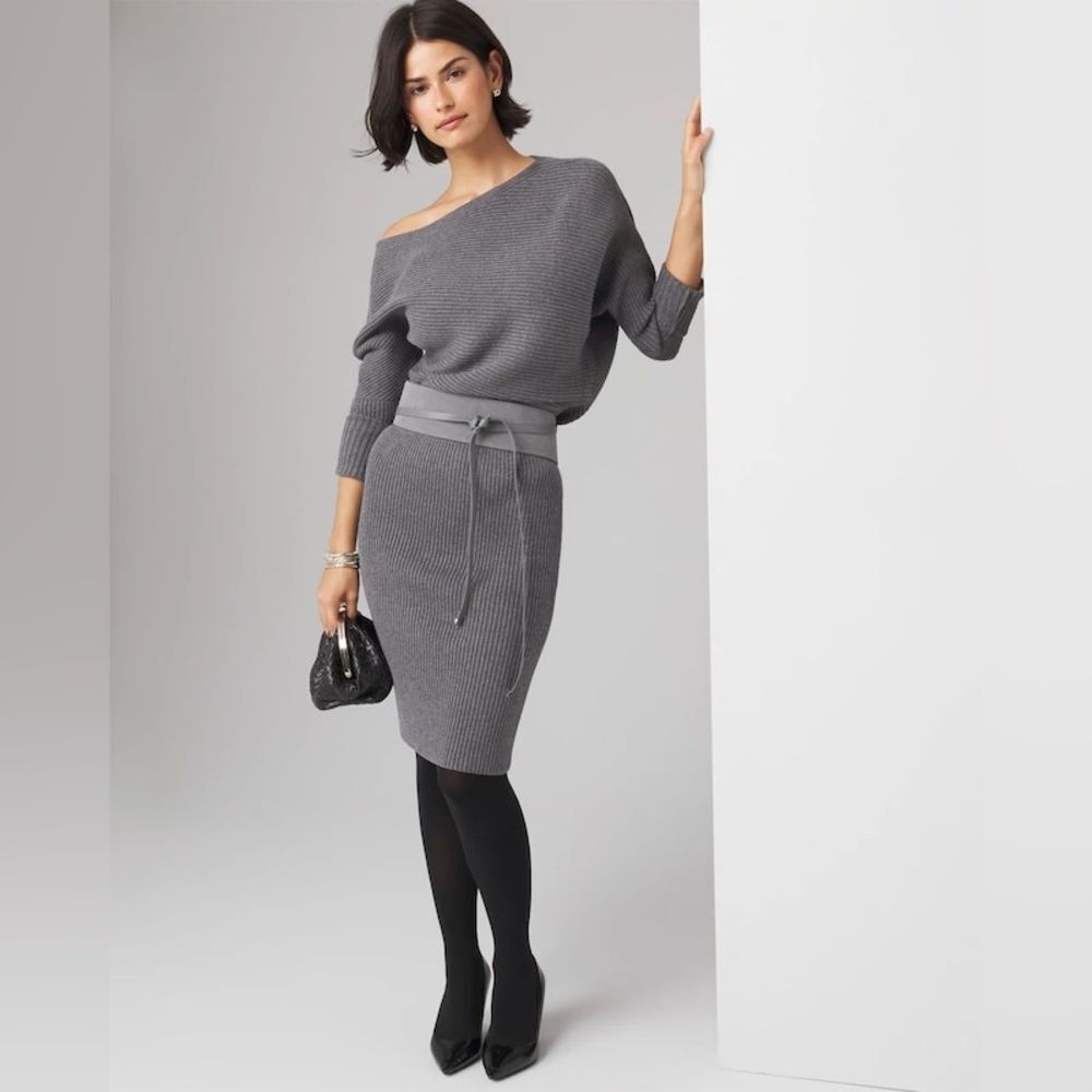 WHBM Sweater Dress Women’s Medium NWOT Soft Heavy Fabric grey